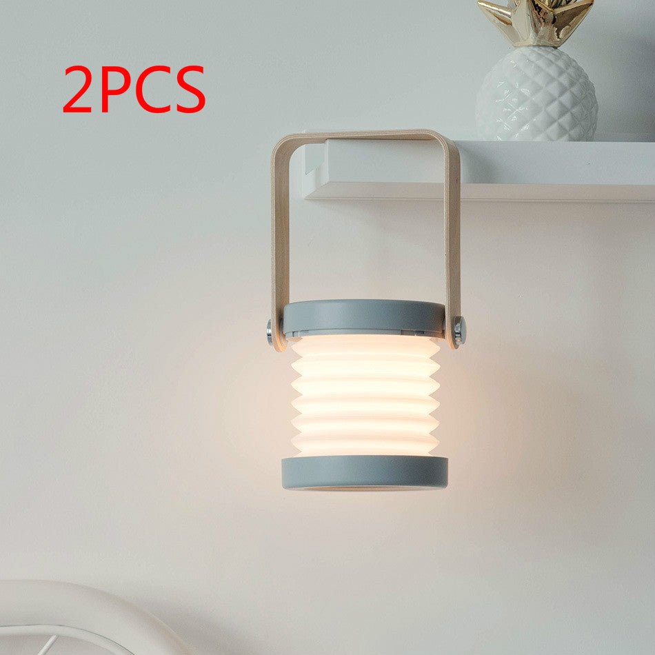 Foldable Touch Dimmable Reading LED Night Light Portable Lantern Lamp USB Rechargeable For Home Decor - Expo GGrey 2pcs0.5 watts0