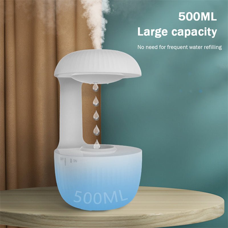 Anti - gravity Air Humidifier Mute Countercurrent Humidifier Levitating Water Drops Cool Mist Maker Fogger Relieve Fatigue - Expo GWhiteUSB0