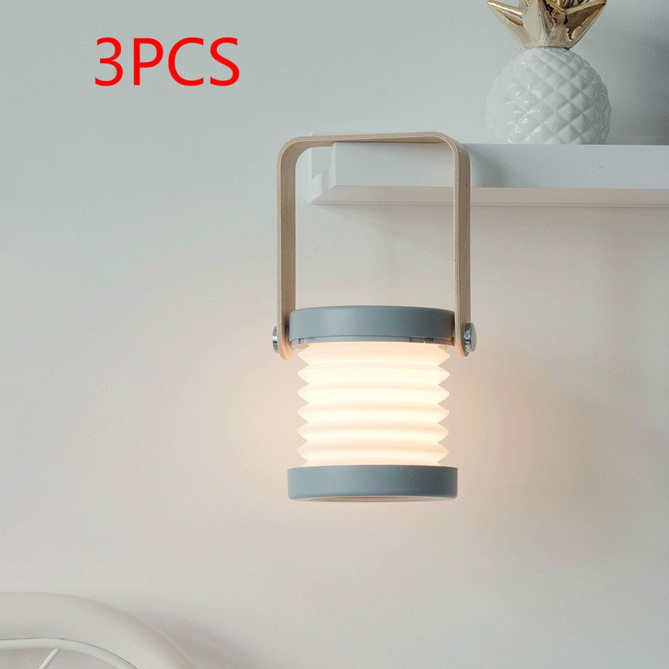 Foldable Touch Dimmable Reading LED Night Light Portable Lantern Lamp USB Rechargeable For Home Decor - Expo GGrey 3pcs0.5 watts0