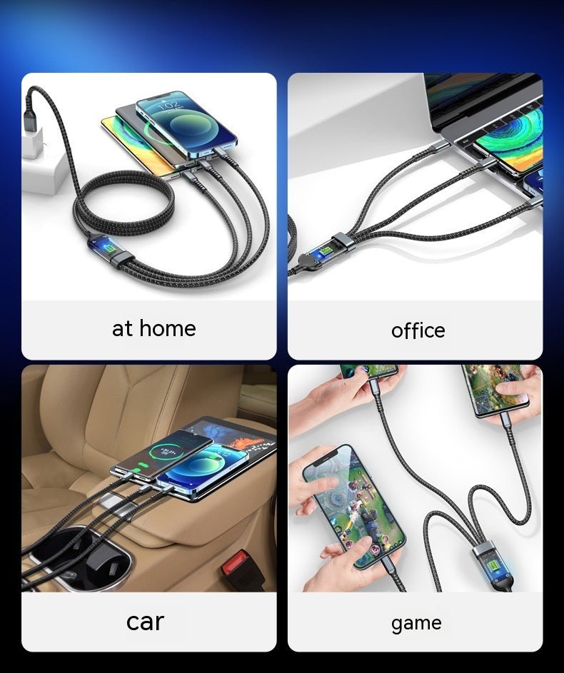 Three - in - one Mobile Phone With Light 6A Super Fast Charge Data Cable - Expo G120cm1PC0