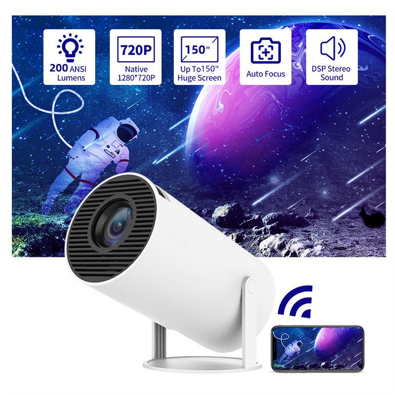 Portable Projector Small Straight Projector For Home Use 180 Degrees Projection Angle Automatic Focus Home Video Projector - Expo GHY300British Standard0