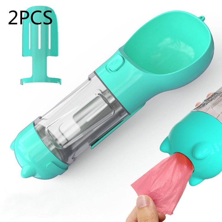 Pet Water Bottle Feeder Bowl Garbage Bag Storage Portable Pet Outdoor Travel 3 In 1 Dog Water Bottle - Expo GBlue 2pcs300ml0