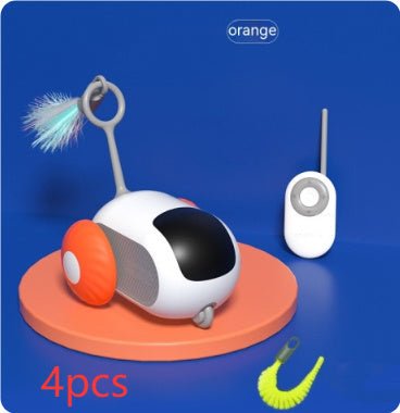 Remote Control Interactive Cat Car Toy USB Charging Chasing Automatic Self - moving Remote Smart Control Car Interactive Cat Toy Pet Products - Expo GOrange Running Car 4pcsUSB0