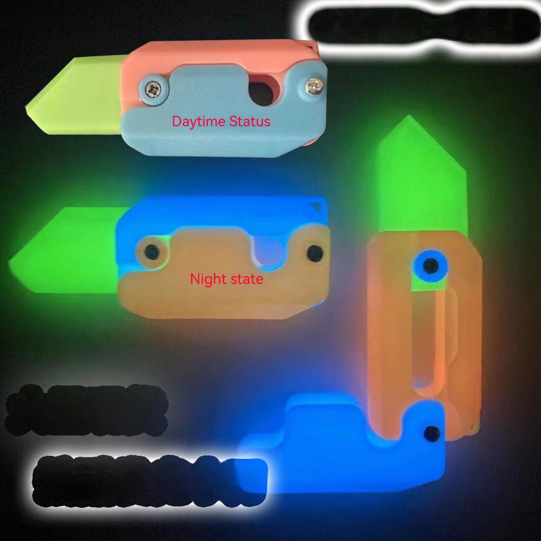 3D Printing Gravity Cub Jumping Small Radish Knife Mini Model Student Prize Pendant Decompression Toy For Children Gift - Expo GLuminous blue orange0
