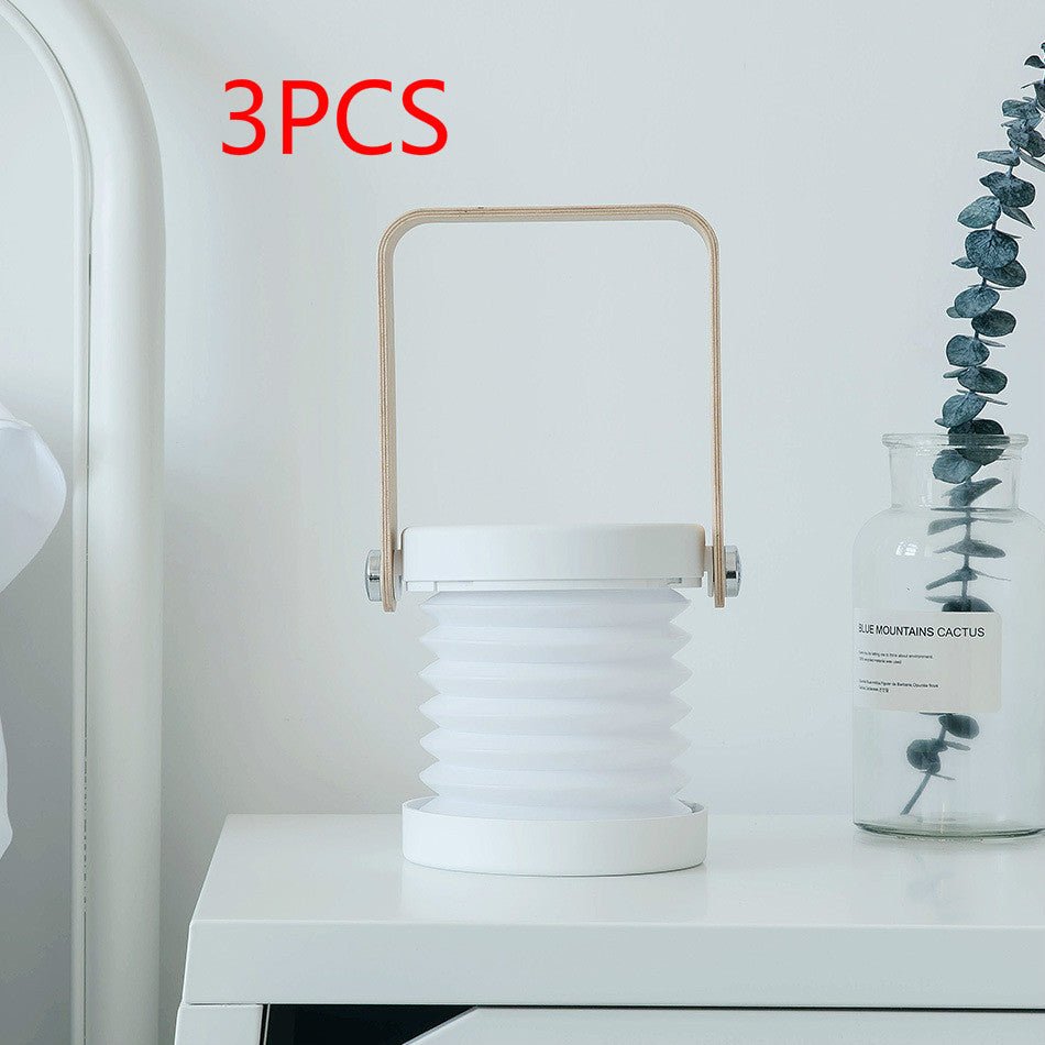 Foldable Touch Dimmable Reading LED Night Light Portable Lantern Lamp USB Rechargeable For Home Decor - Expo GWhite 3pcs0.5 watts0