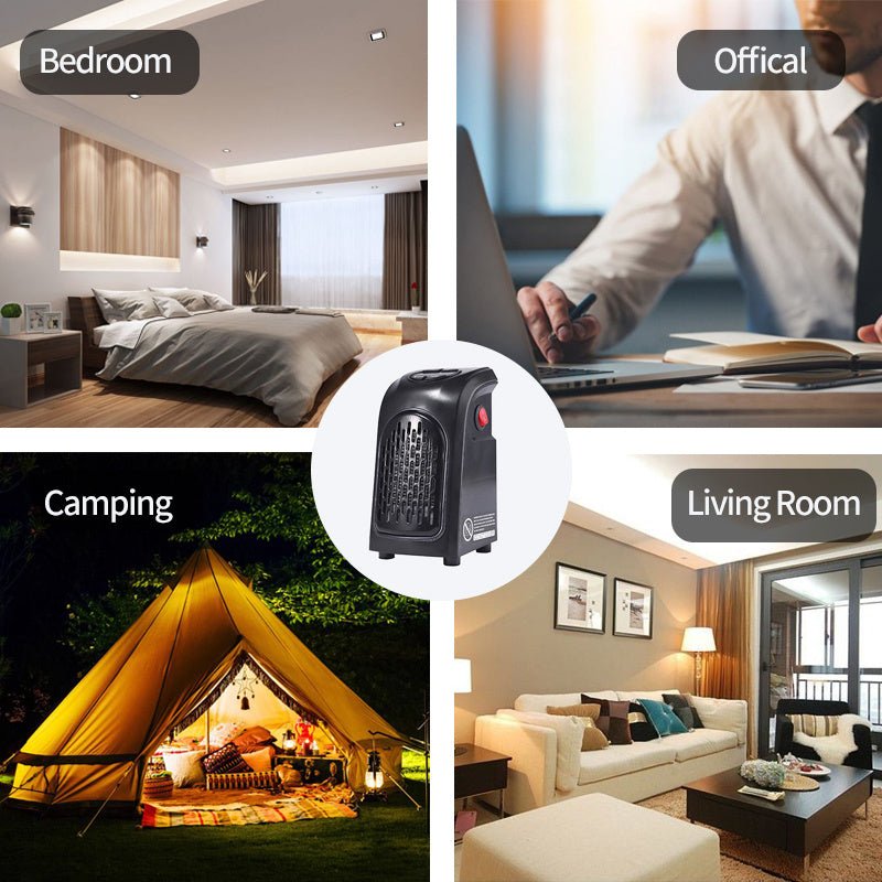 Winter Air Heater Fan Heater Electric Home Heaters Mini Room Air Wall Heater Ceramic Heating Warmer Fan For Home Office Camping - Expo GBlackUS0
