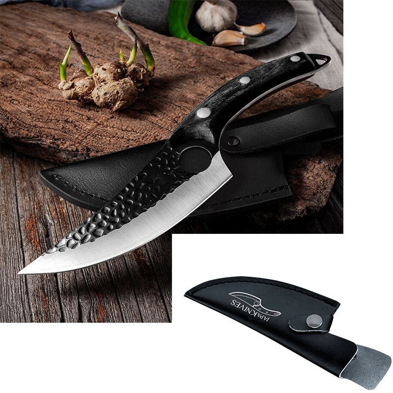 Slaughter Cutting Meat Boning Small Scimitar Special Skinning Killing Pigs Butcher - Expo GSheathBlackQ1pcLeather cover Knife