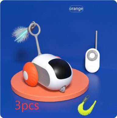 Remote Control Interactive Cat Car Toy USB Charging Chasing Automatic Self - moving Remote Smart Control Car Interactive Cat Toy Pet Products - Expo GOrange Running Car 3pcsUSB0