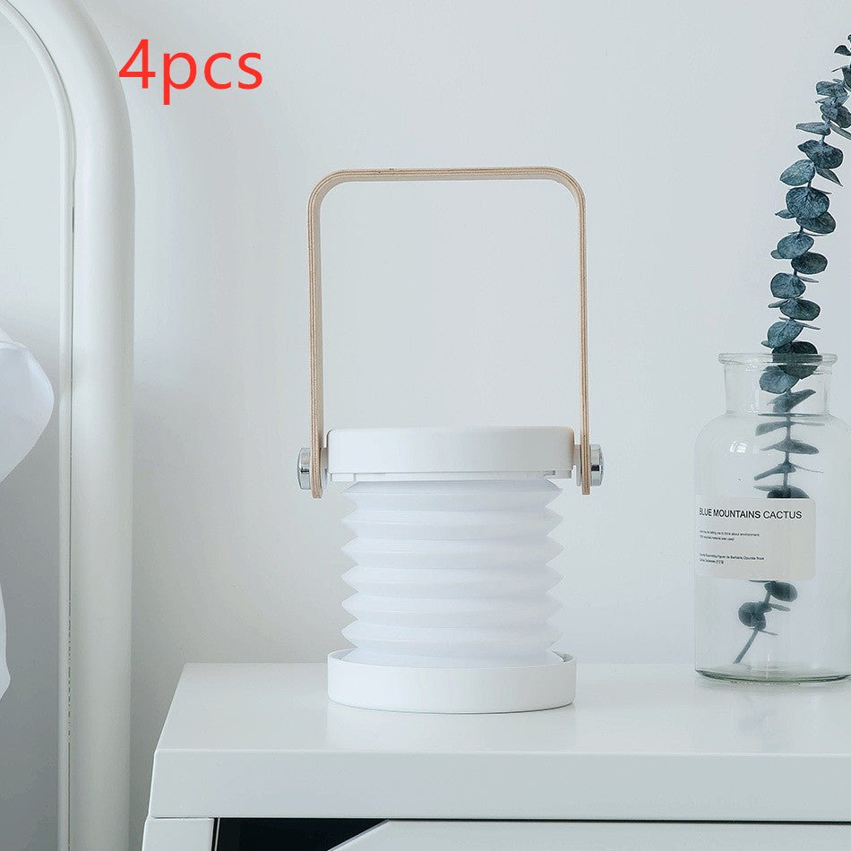 Foldable Touch Dimmable Reading LED Night Light Portable Lantern Lamp USB Rechargeable For Home Decor - Expo GWhite 4pcs0.5 watts0