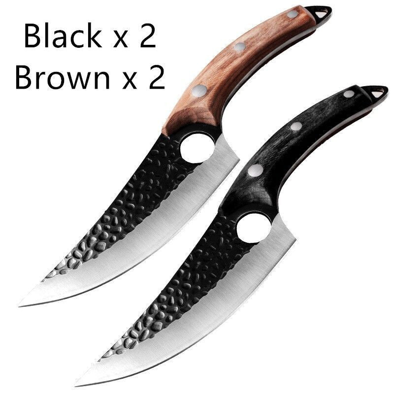 Slaughter Cutting Meat Boning Small Scimitar Special Skinning Killing Pigs Butcher - Expo GSheathBlack BrownQ3setLeather cover Knife