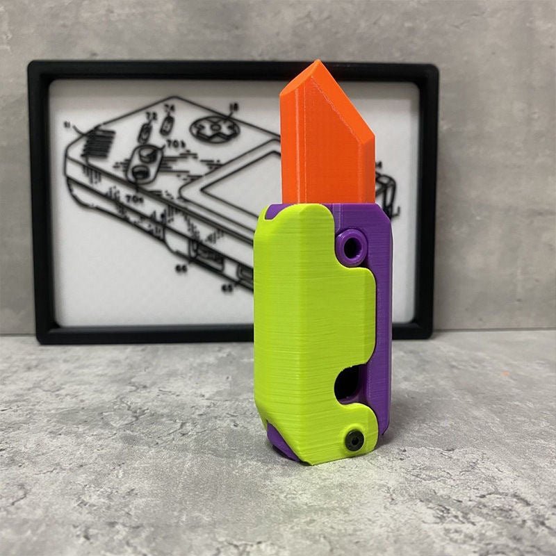 3D Printing Gravity Cub Jumping Small Radish Knife Mini Model Student Prize Pendant Decompression Toy For Children Gift - Expo GOrange Purple Green0