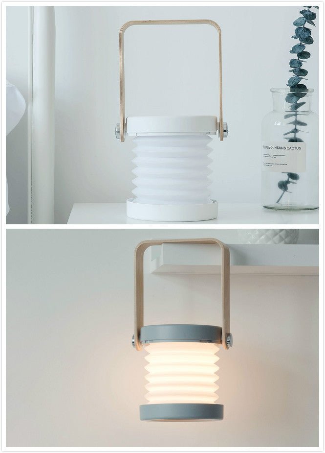 Foldable Touch Dimmable Reading LED Night Light Portable Lantern Lamp USB Rechargeable For Home Decor - Expo GGrey white0.5 watts0