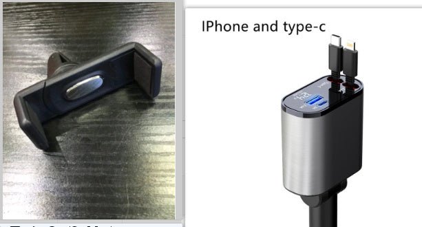 Metal Car Charger 100W Super Fast Charging Car Cigarette Lighter USB And TYPE - C Adapter - Expo GBlack2100W0