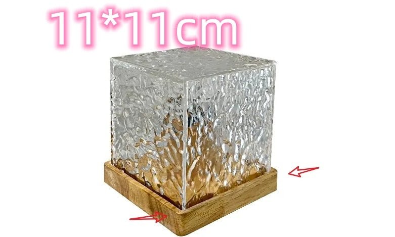 LED Water Ripple Ambient Night Light USB Rotating Projection Crystal Table Lamp RGB Dimmable Home Decoration 16 Color Gifts - Expo G16color remote control woodenUSB0