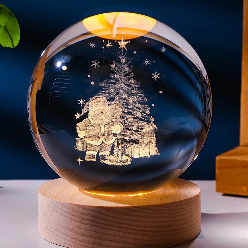 Luminous Starry Sky And Planets Moon Moon Crystal Ball Small Night Lamp Projection Ambience Light Creative Gift New Strange Gift - Expo GSolid Wood Lamp HolderElderly 6cm crystal ball0