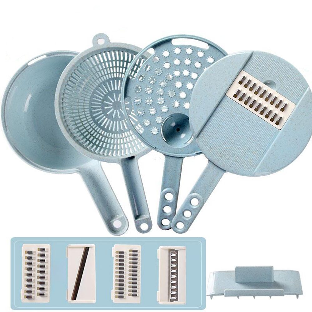 8 In 1 Mandoline Slicer Vegetable Slicer Potato Peeler Carrot Onion Grater With Strainer Vegetable Cutter Kitchen Accessories - Expo GPink2pcs0