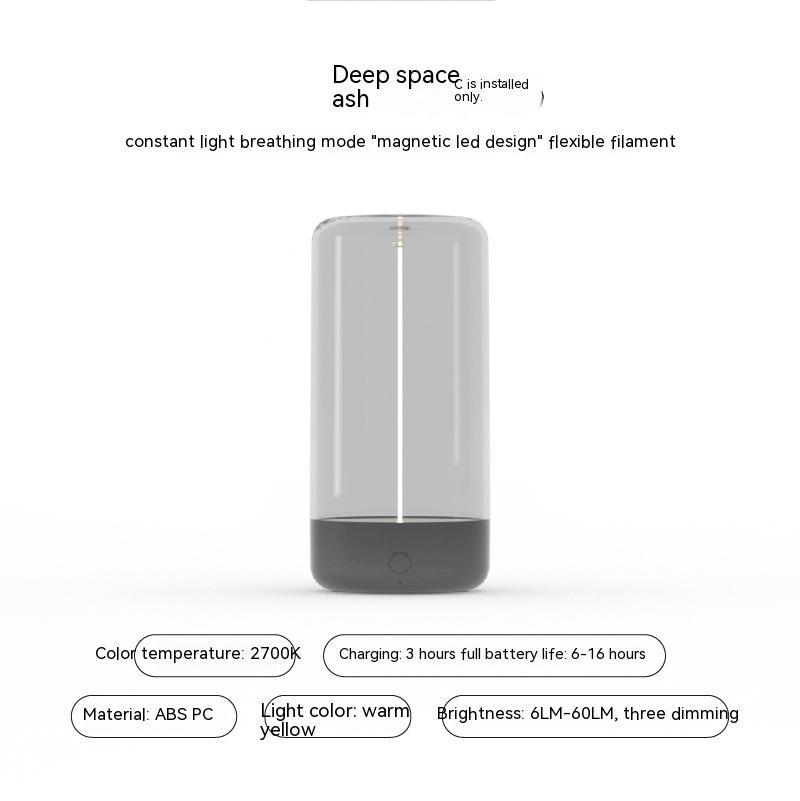 New LED Camping Light Type - c Rechargeable Portable Night Light With High Transparency And Anti Drop Creative Atmosphere Light - Expo GDark GreyUSB0