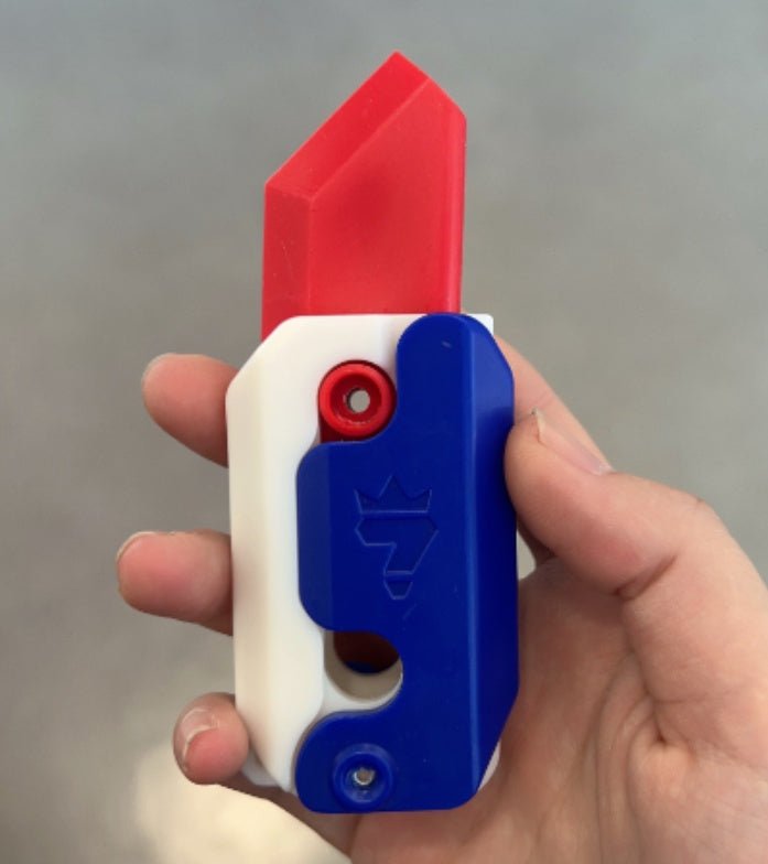 3D Printing Gravity Cub Jumping Small Radish Knife Mini Model Student Prize Pendant Decompression Toy For Children Gift - Expo GBlue and white color scheme0