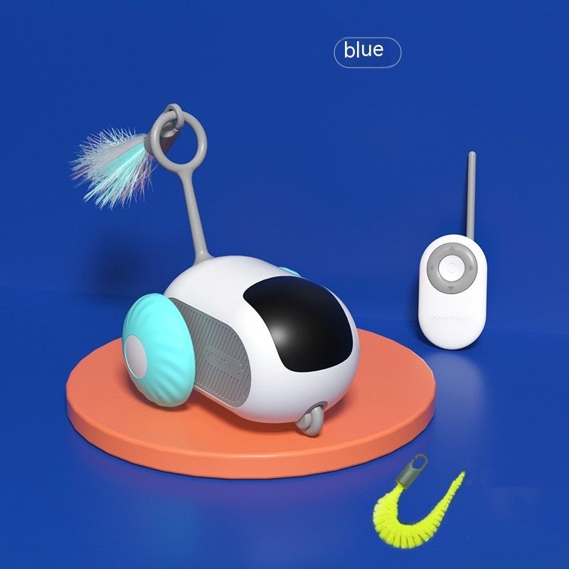 Remote Control Interactive Cat Car Toy USB Charging Chasing Automatic Self - moving Remote Smart Control Car Interactive Cat Toy Pet Products - Expo GBlue Running CarUSB0