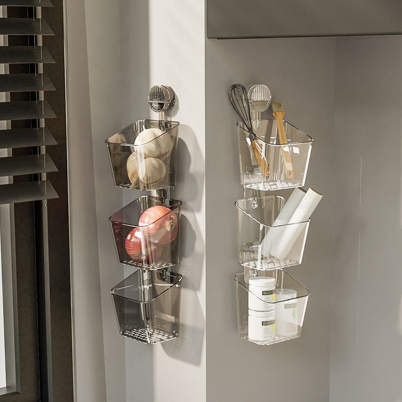 Scallion Ginger Garlic Storage Suction Cup Storage Rack - Expo GTransparentReplenishment basketKitchen Appliances