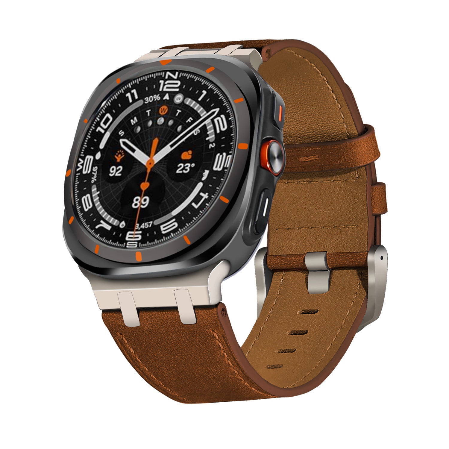 Ultra Crazy Horse Leather AP Stainless Steel Head Grain Leather Watch Strap