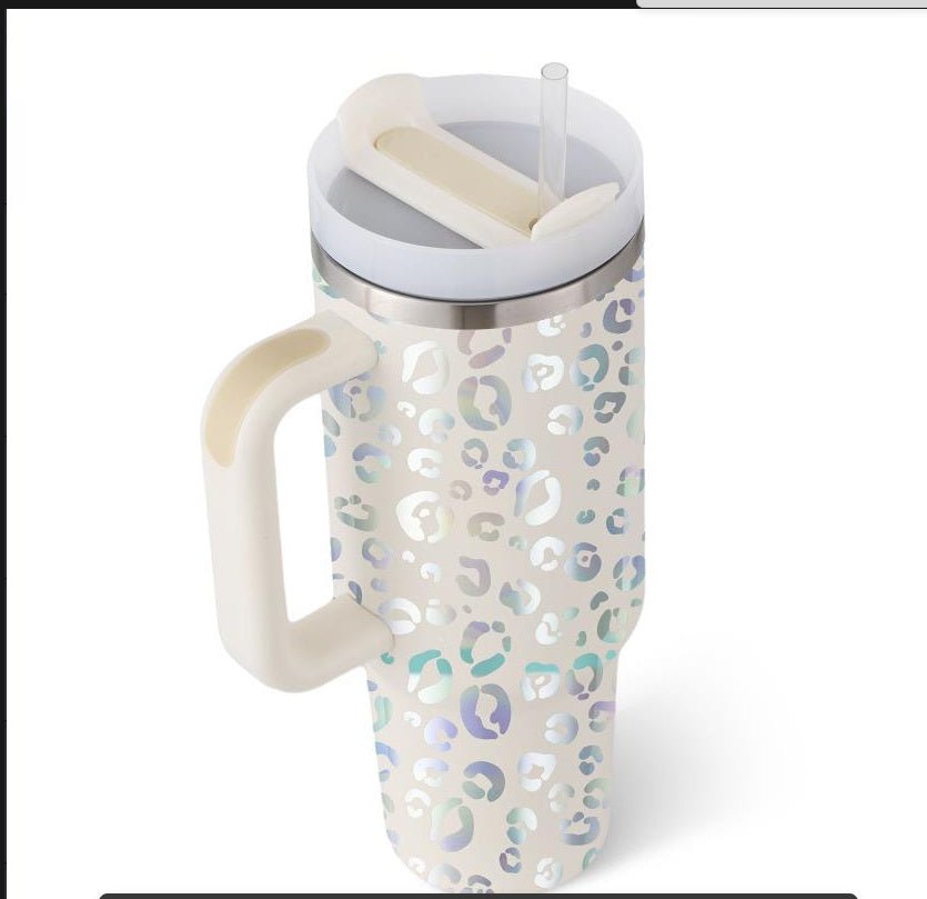 40 Oz Tumbler With Handle Straw Insulated, Stainless Steel Spill Proof Vacuum Coffee Cup Tumbler With Lid Tapered Mug Gifts For Valentine Lover Suitable For Car Gym Office Travel - Expo GStyle11200ML1PC0