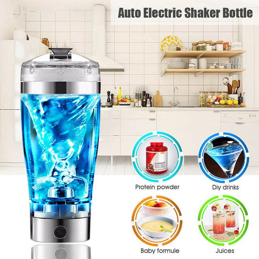 Electric Protein Shake Stirrer USB Shake Bottle Milk Coffee Blender Kettle Sports And Fitness Charging Electric Shaker Cup - Expo GWhiteUSB450ml0