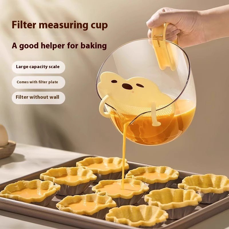 Cartoon Filter Measuring Cup With Scale Food Grade Multifunctional Egg Beater - Expo GGreen0