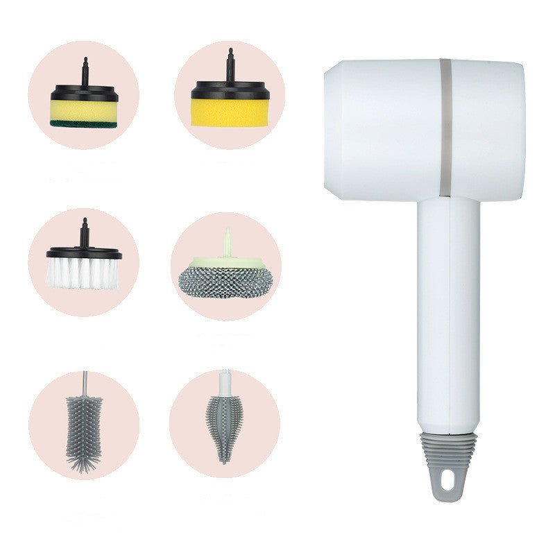 Electric Cleaning Brush Dishwashing Brush Automatic Wireless USB Rechargeable Professional Kitchen Bathtub Tile Cleaning Brushes - Expo GWhiteSet10