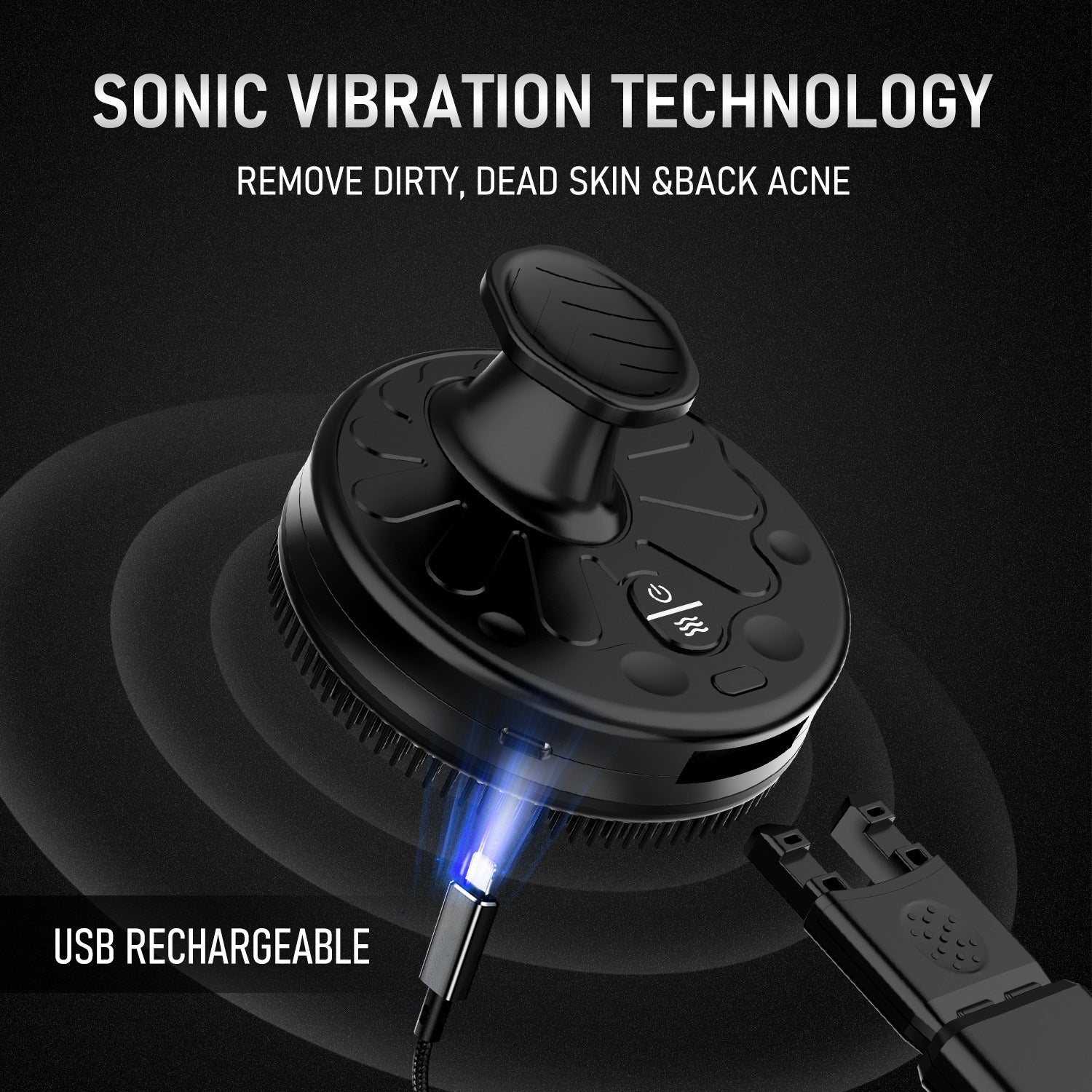 Household Electric Vibrating Shower Brush - Expo GBlackUSB0