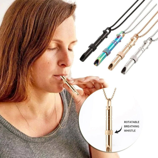 Couple Stainless Steel Mindfulness Breathing Necklace For Women Men Anxiety Relief Pendant Stress Panic Attack Relief Meditation - Expo GSteel0