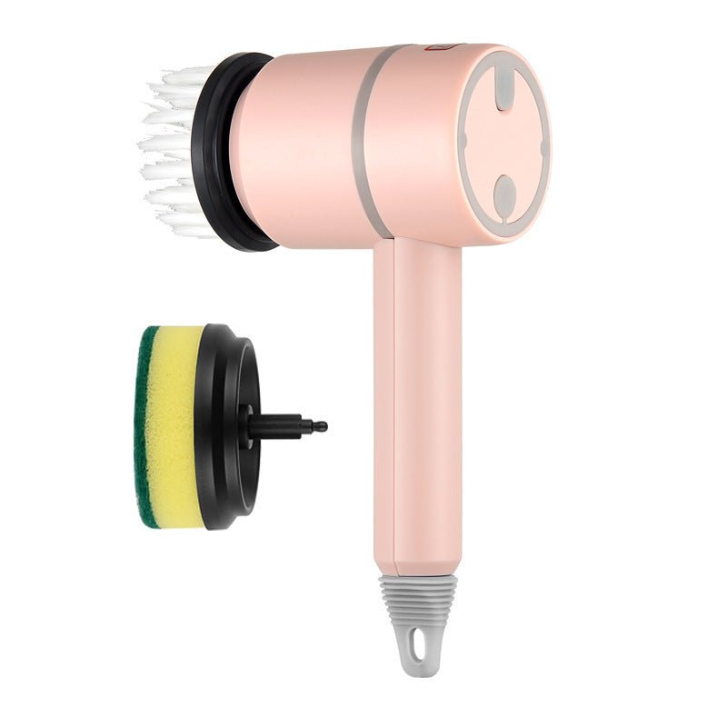 Electric Cleaning Brush Dishwashing Brush Automatic Wireless USB Rechargeable Professional Kitchen Bathtub Tile Cleaning Brushes - Expo GPinkWith 2brush heads1200mAh0