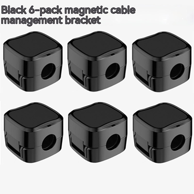 Magnetic Cable Clip Under Desk Cable Management Adjustable Cord Holder Wire Organizer And Cable Management Wire Keeper - Expo G6 Pack Black0