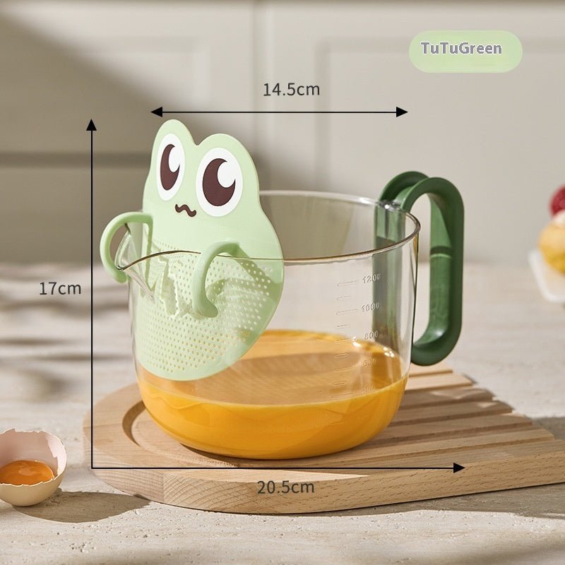 Cartoon Filter Measuring Cup With Scale Food Grade Multifunctional Egg Beater - Expo GGreen0
