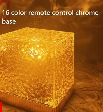 LED Water Ripple Ambient Night Light USB Rotating Projection Crystal Table Lamp RGB Dimmable Home Decoration 16 Color Gifts - Expo GTricolor dimmingUSB0