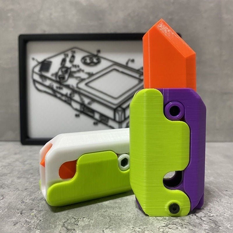 3D Printing Gravity Cub Jumping Small Radish Knife Mini Model Student Prize Pendant Decompression Toy For Children Gift - Expo GSet10