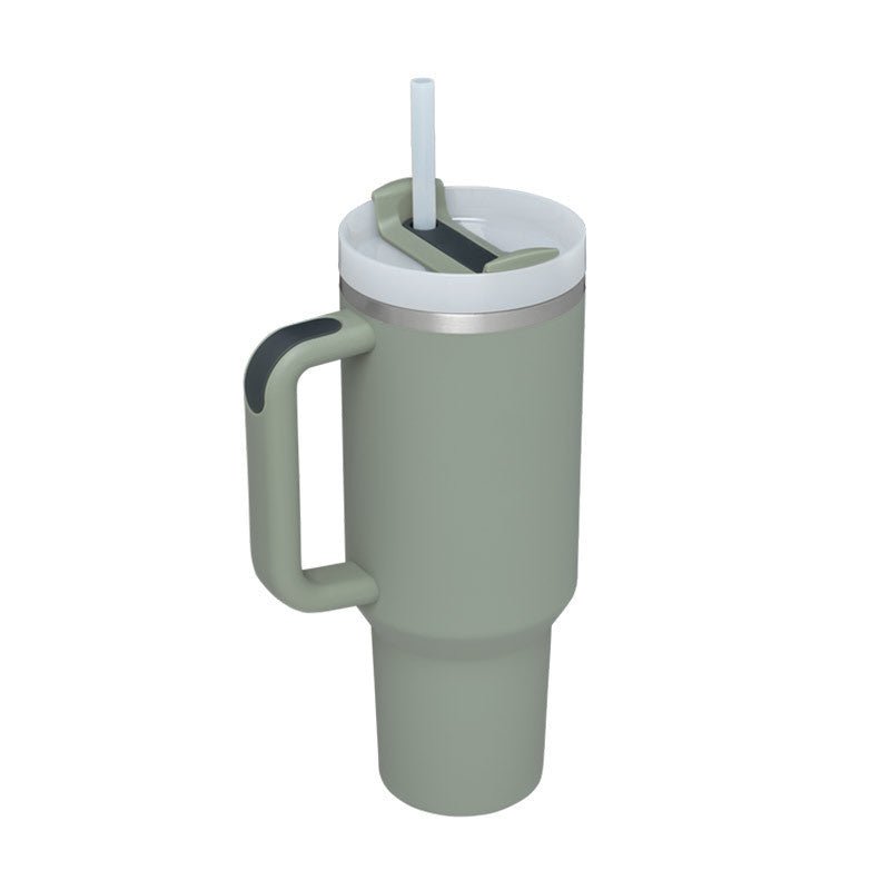 40 Oz Tumbler With Handle Straw Insulated, Stainless Steel Spill Proof Vacuum Coffee Cup Tumbler With Lid Tapered Mug Gifts For Valentine Lover Suitable For Car Gym Office Travel - Expo GBay leaves1200ML1PC0