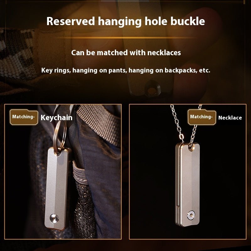 Titanium Alloy Mini A Folding Knife Decompression Small Handle Outdoor Carry Unpacking Tool - Expo GTitanium color0