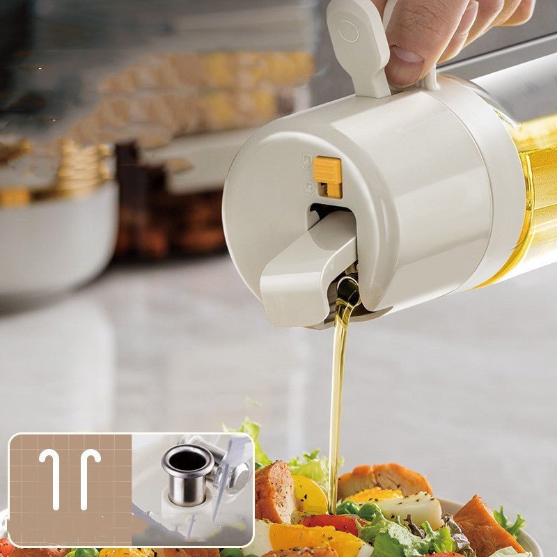 2 In 1 Oil Sprayer Bottle BBQ Cooking Oil Dispenser Olive Oil Pourers Sprayer Kitchen Baking Oil Mister Vinegar Bottle - Expo G550ml Warm Gray1PC0