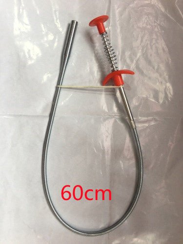 60CM Sewer Dredger Spring Pipe Dredging Tool Household Hair Cleaner Drain Clog Remover Cleaning Tools Household For Kitchen Sink Kitchen Gadgets - Expo GWhite 60cm0