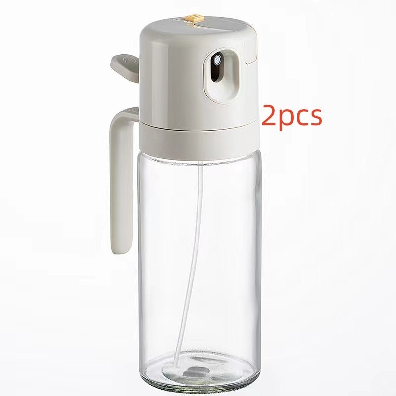 2 In 1 Oil Sprayer Bottle BBQ Cooking Oil Dispenser Olive Oil Pourers Sprayer Kitchen Baking Oil Mister Vinegar Bottle - Expo G550ml Warm Gray2PCS0