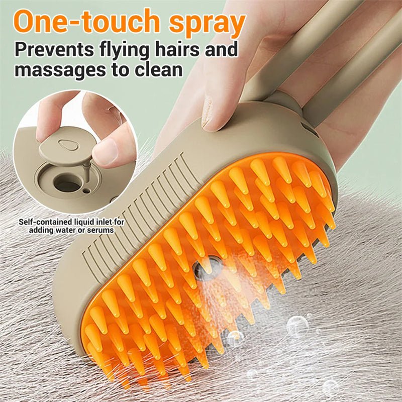 Cat Steam Brush Steamy Dog Brush 3 In 1 Electric Spray Cat Hair Brushes For Massage Pet Grooming Comb Hair Removal Combs Pet Products - Expo GMilk BrownUSB0