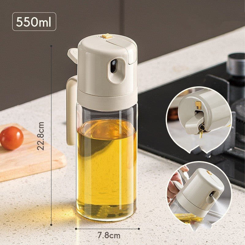 2 In 1 Oil Sprayer Bottle BBQ Cooking Oil Dispenser Olive Oil Pourers Sprayer Kitchen Baking Oil Mister Vinegar Bottle - Expo G550ml Warm Gray1PC0