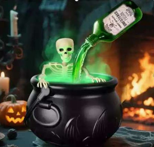 Halloween Black Wizard Bowl Magic Float Bottle And Diffuser Indoor Home Bar Magic Party Horror Ghost Props Halloween Decoration - Expo GLarge SizeHalf body skeleton0