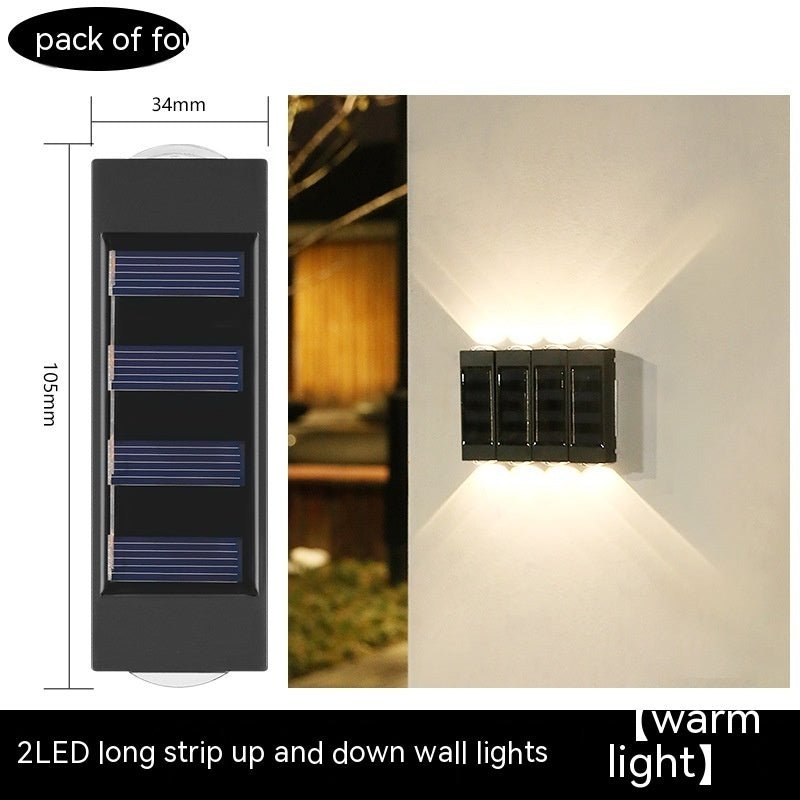 Solar Double - headed Wall Lamp Outdoor Yard Lamp Waterproof Outdoor Up - Expo G4 Sets Warm Light0