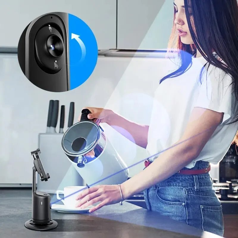 360 Auto Face Tracking Gimbal AI Smart Gimbal Face Tracking Auto Phone Holder For Smartphone Video Vlog Live Stabilizer Tripod - Expo GBlack4
