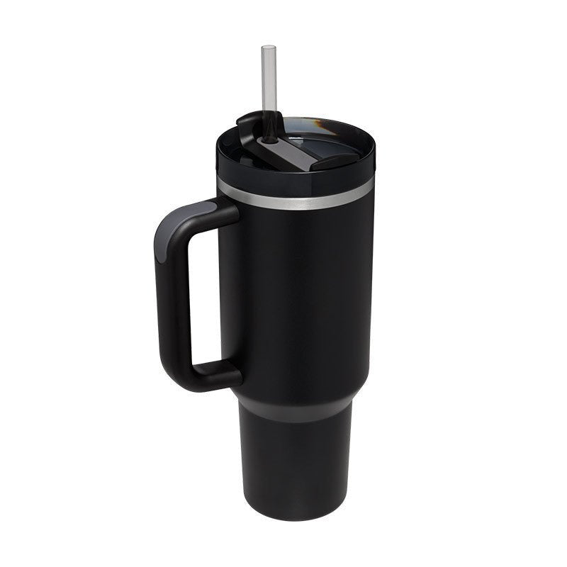 40 Oz Tumbler With Handle Straw Insulated, Stainless Steel Spill Proof Vacuum Coffee Cup Tumbler With Lid Tapered Mug Gifts For Valentine Lover Suitable For Car Gym Office Travel - Expo GBlack1200ML1PC0
