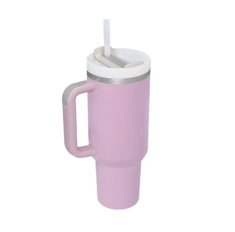40 Oz Tumbler With Handle Straw Insulated, Stainless Steel Spill Proof Vacuum Coffee Cup Tumbler With Lid Tapered Mug Gifts For Valentine Lover Suitable For Car Gym Office Travel - Expo GLight Purple1200ML1PC0