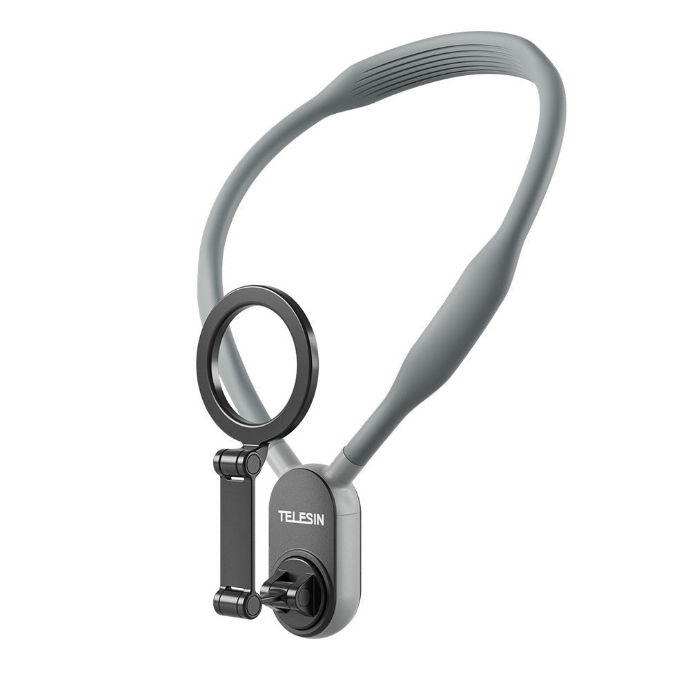 Silicone Phone Magnetic Neck Mount Quick Release Hold For Phone Magsafe Magnetic Suction Cell Phone Neck Hanging Bracket - Expo GGray0