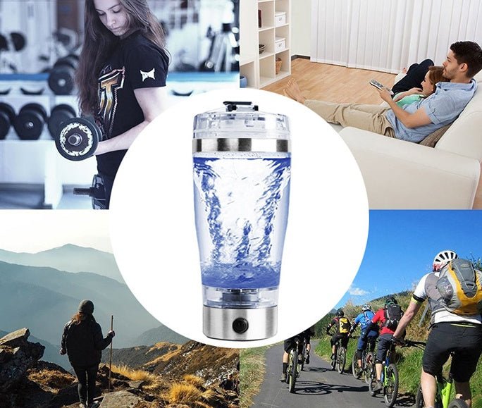Electric Protein Shake Stirrer USB Shake Bottle Milk Coffee Blender Kettle Sports And Fitness Charging Electric Shaker Cup - Expo GWhiteUSB450ml0